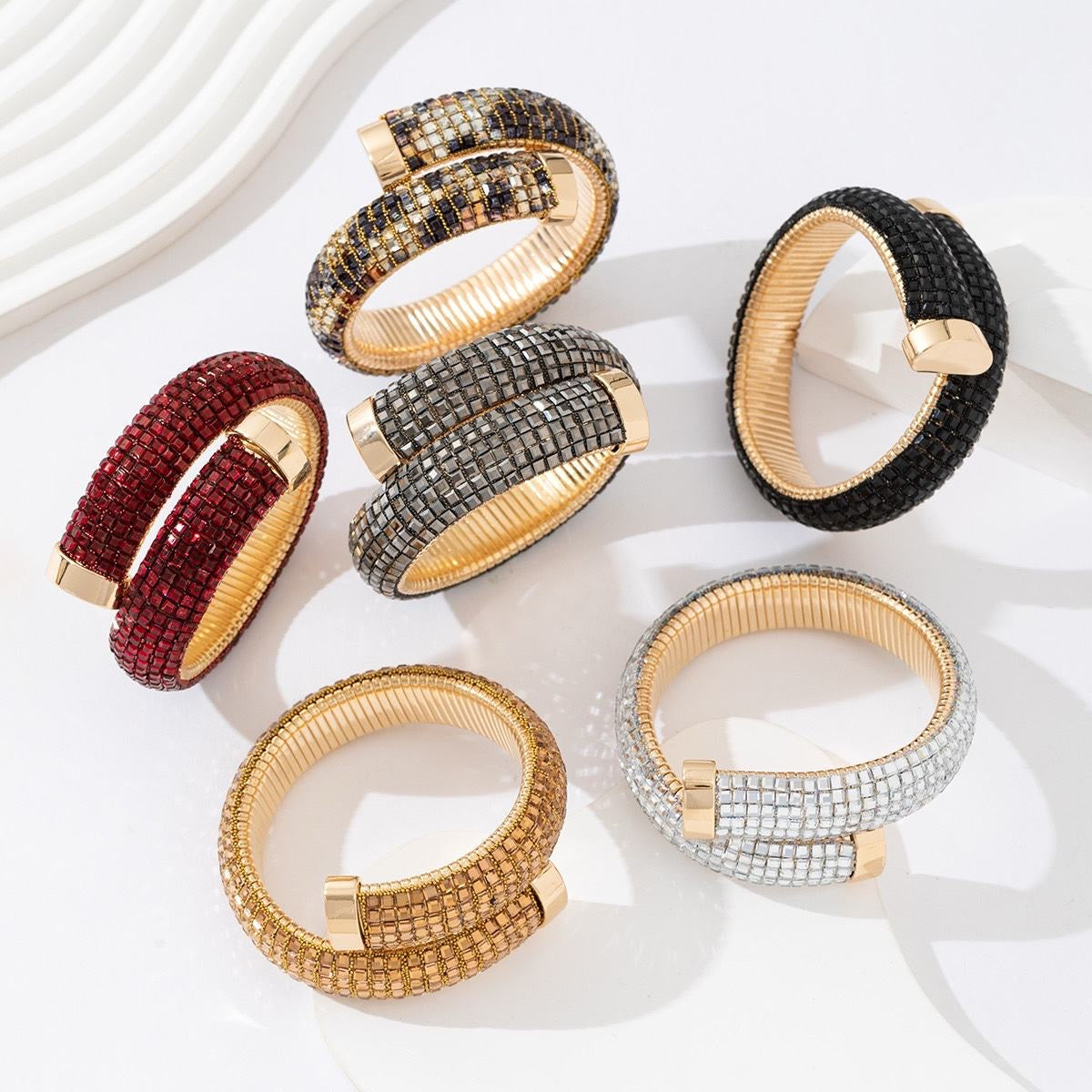KOPER open strass armband Goud SOFIZARE