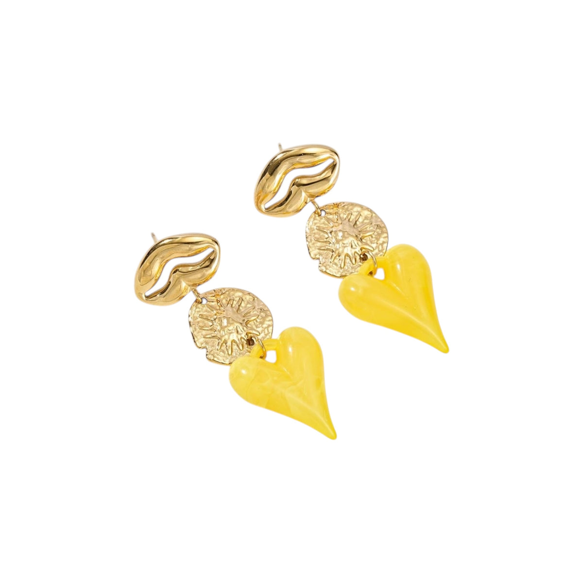 Lips love studs oorbellen Geel SOFIZARE