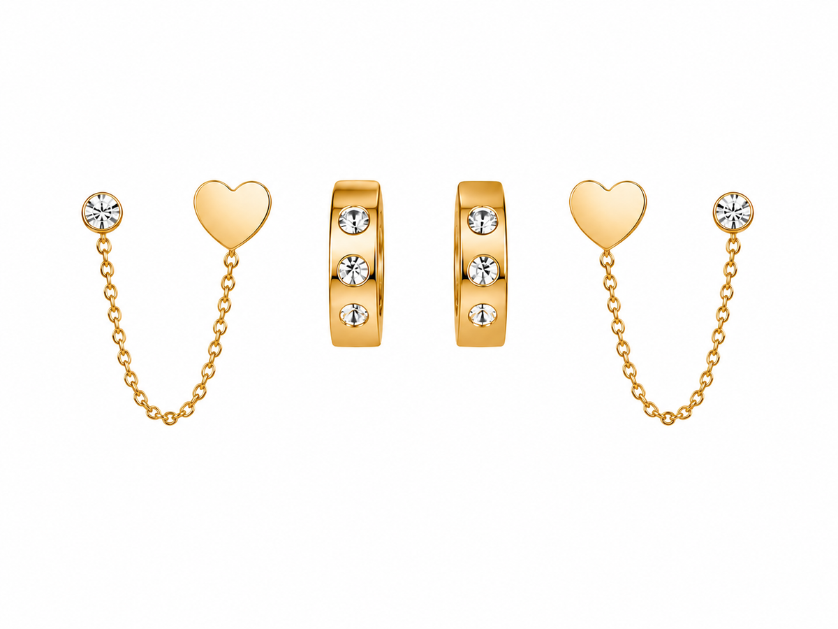 Love set hoops oorbellen Goud SOFIZARE