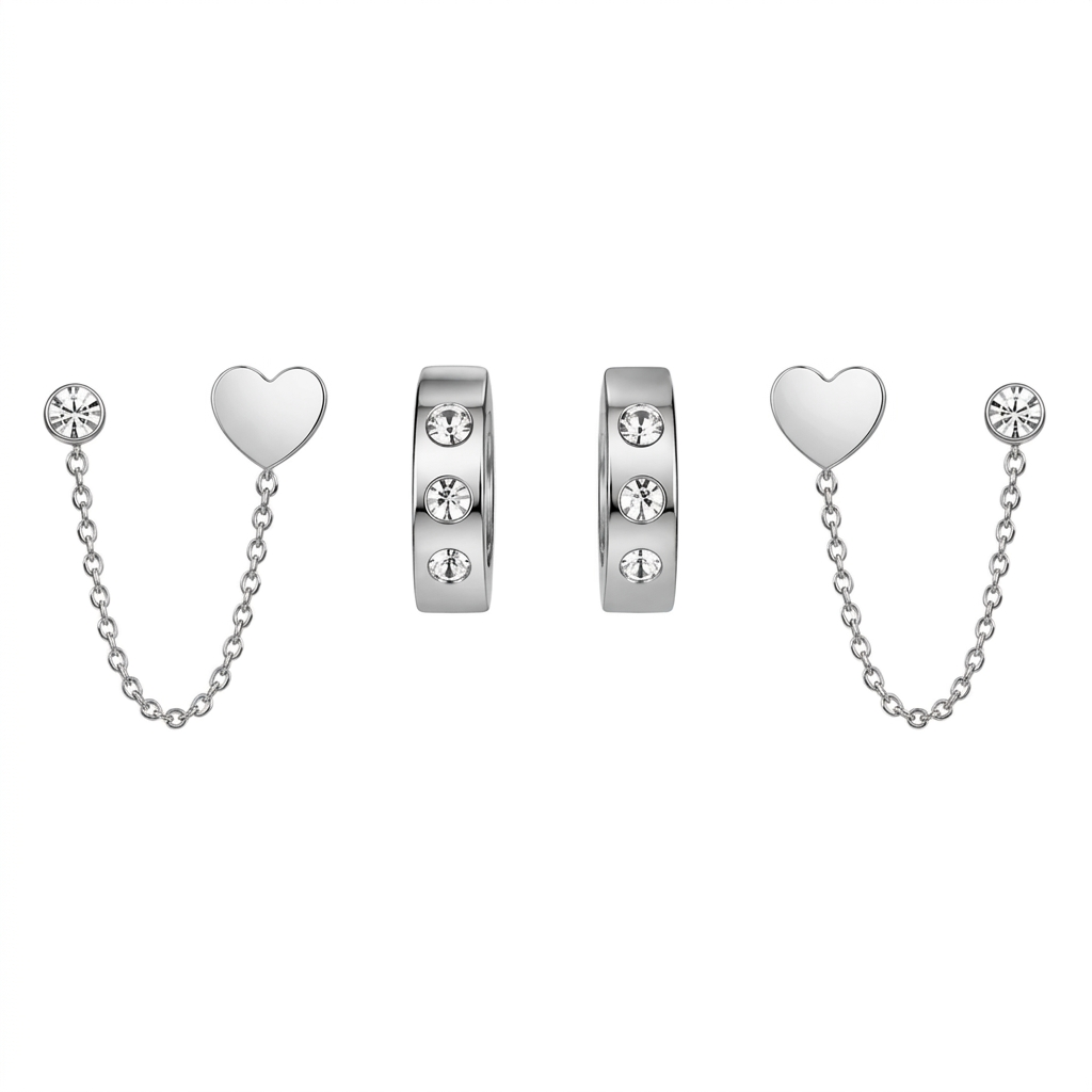 Love set hoops oorbellen Zilver SOFIZARE