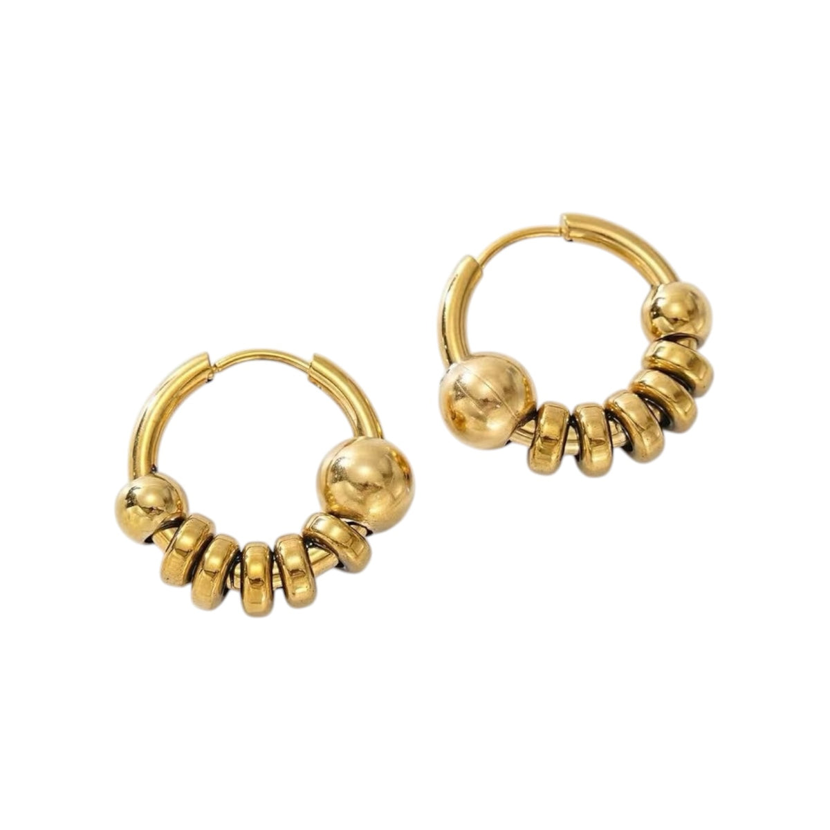 Mini beads hoops oorbellen Goud SOFIZARE