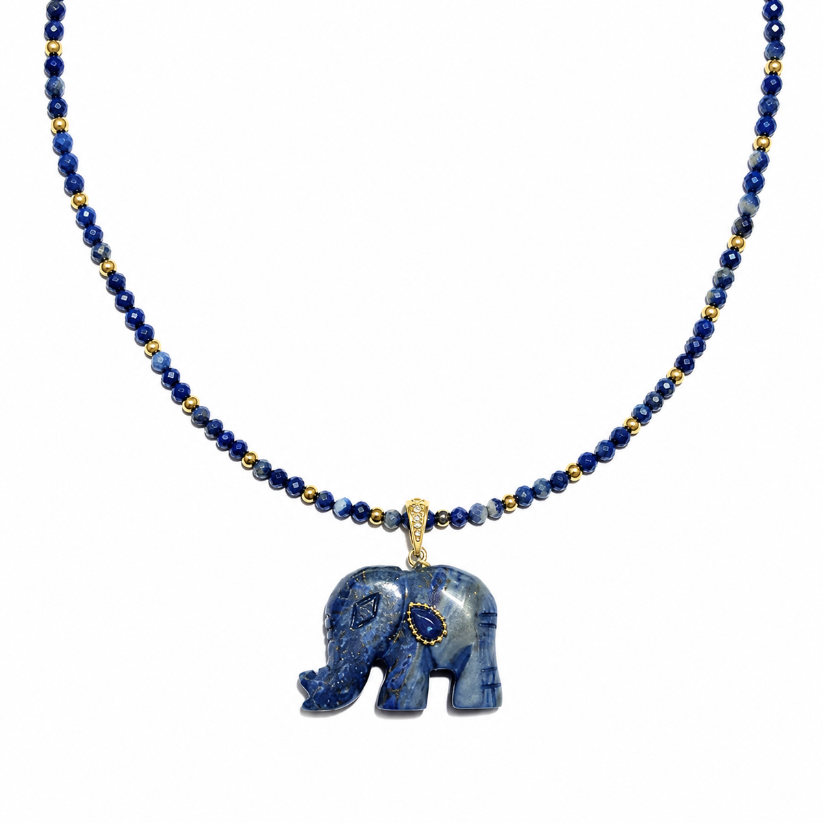 Ollie beads statement ketting Blauw SOFIZARE