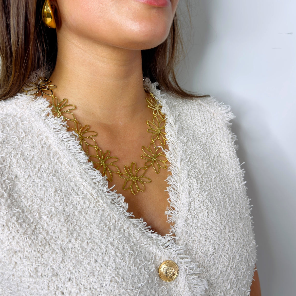 Open bloem statement ketting Goud SOFIZARE