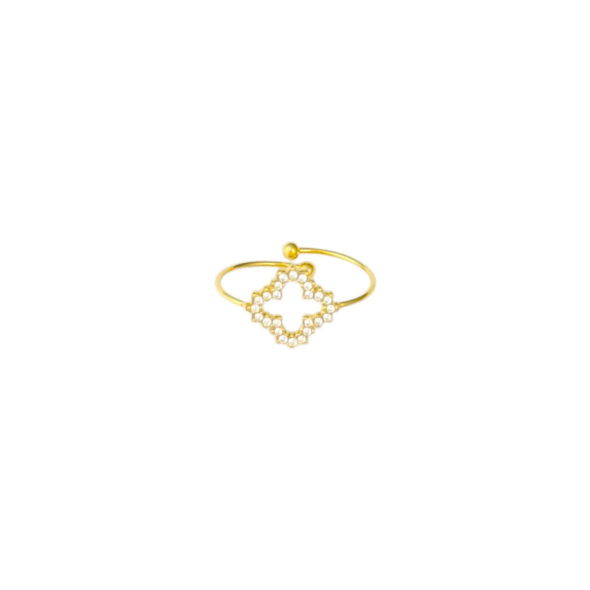 Open blossom stras ring Goud SOFIZARE