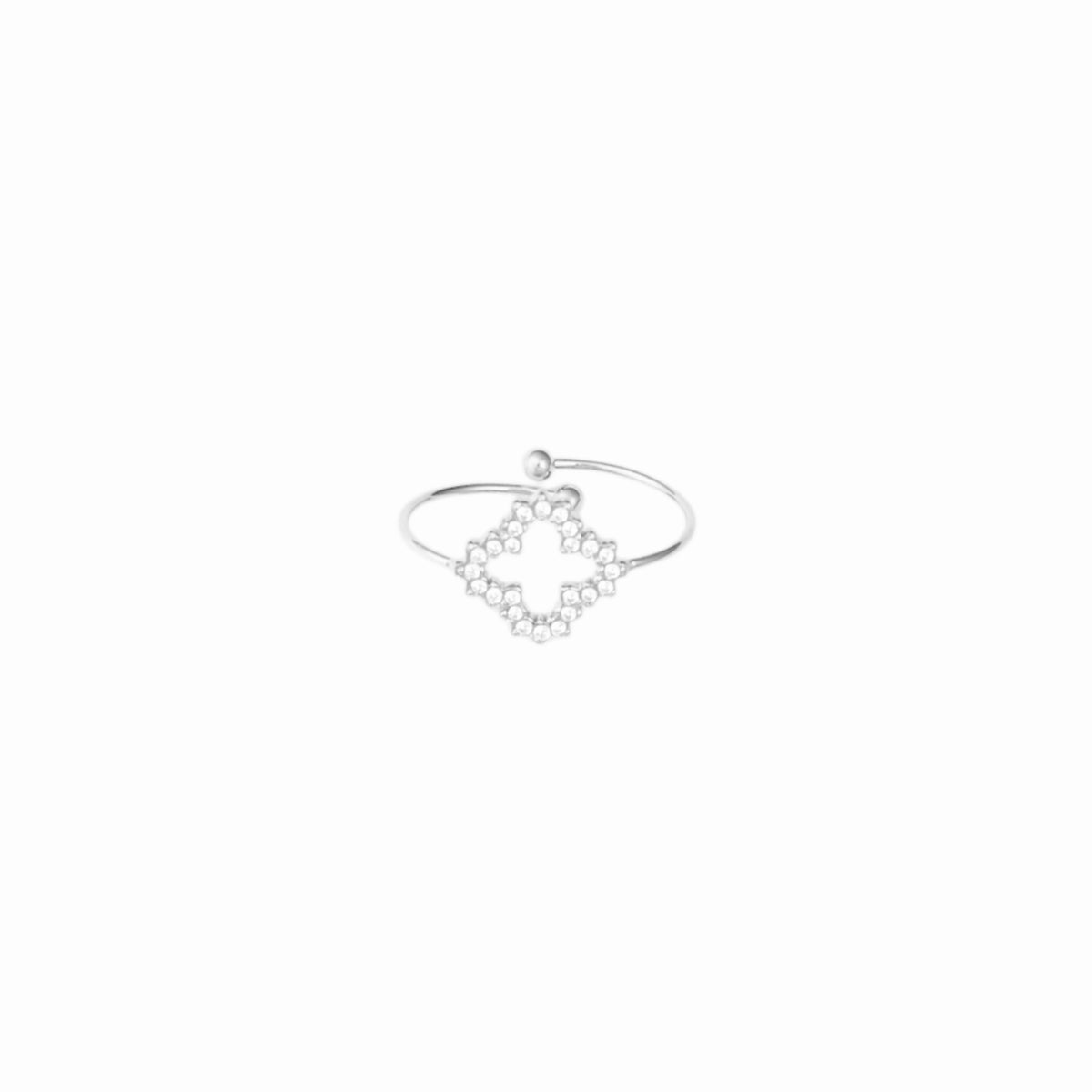 Open blossom stras ring Zilver SOFIZARE