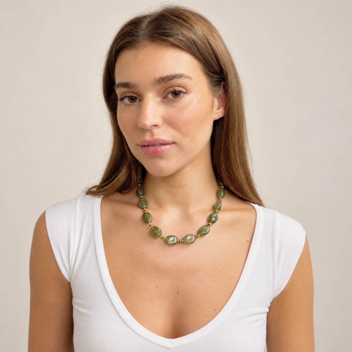 Oval beads ketting Groen SOFIZARE