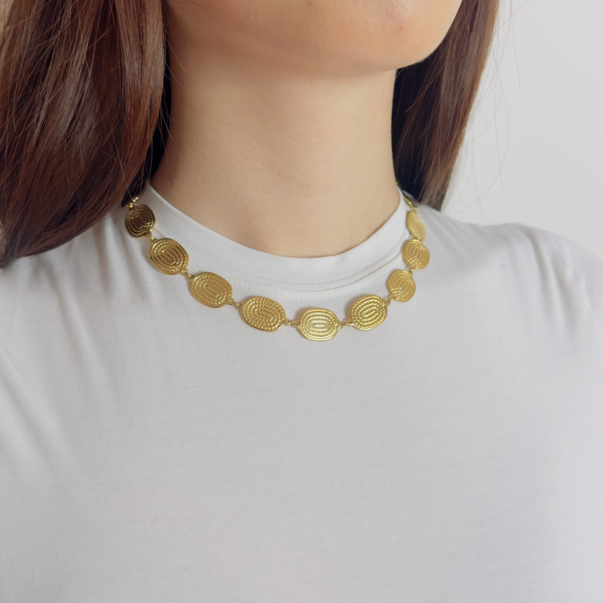 Oval spiral statement ketting Goud SOFIZARE