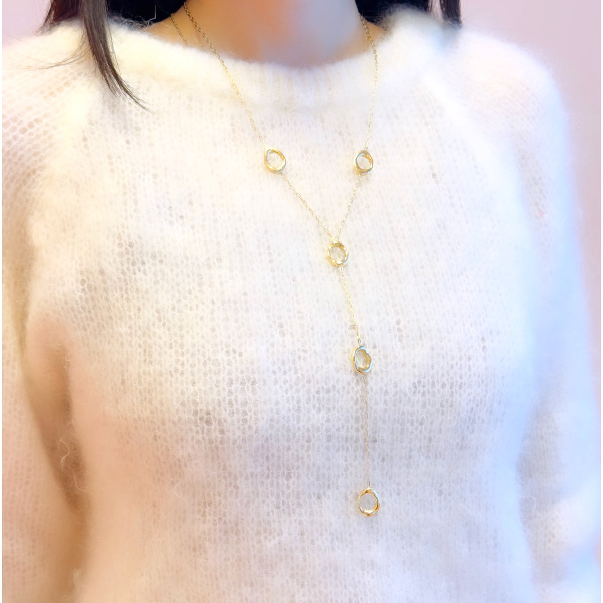 Oval Y ketting Goud SOFIZARE