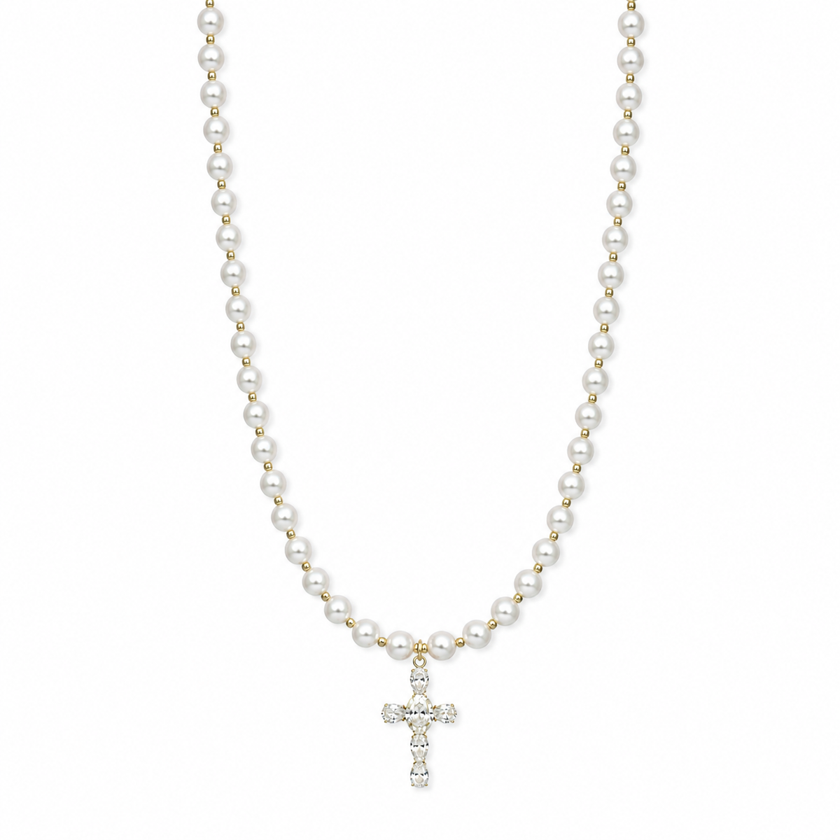 Parel cross statement ketting Goud SOFIZARE