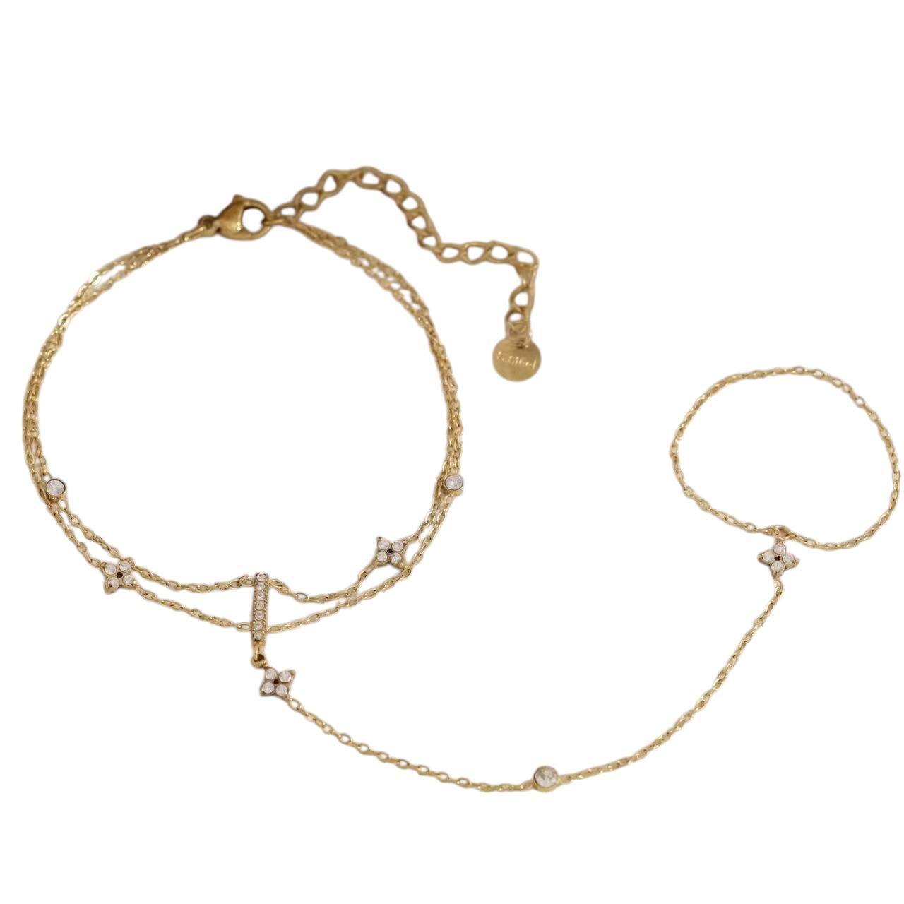 Double strass hand chain
