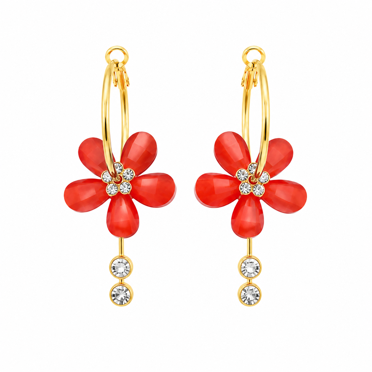 Colorful Flower strass oorbellen