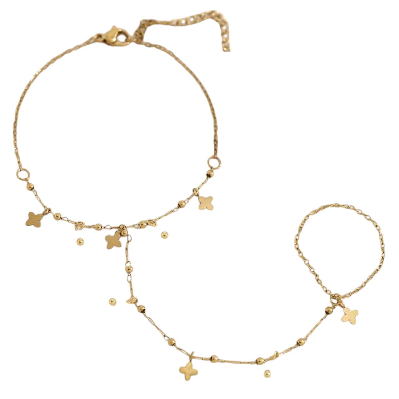 Flower&stones handchain