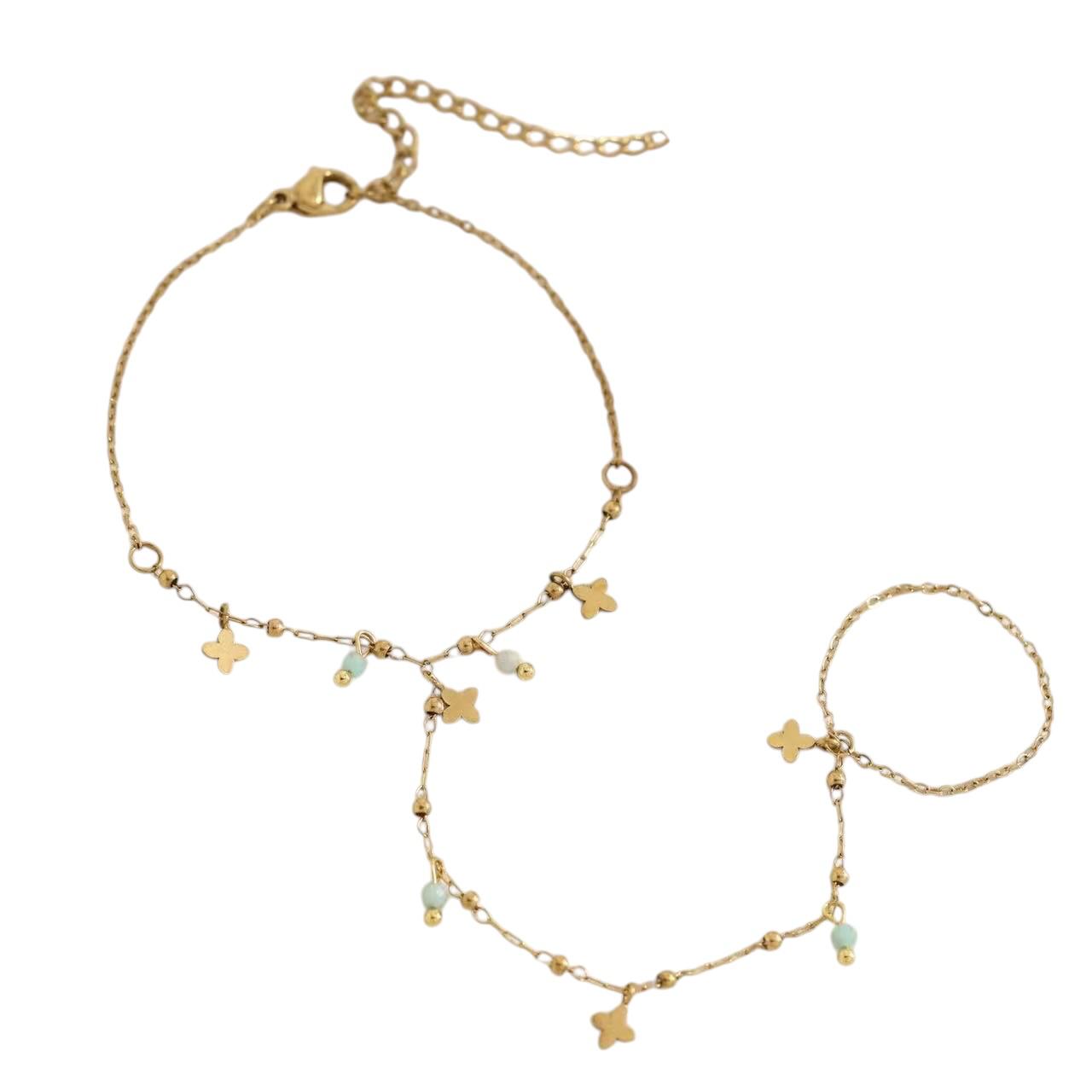 Flower&stones handchain