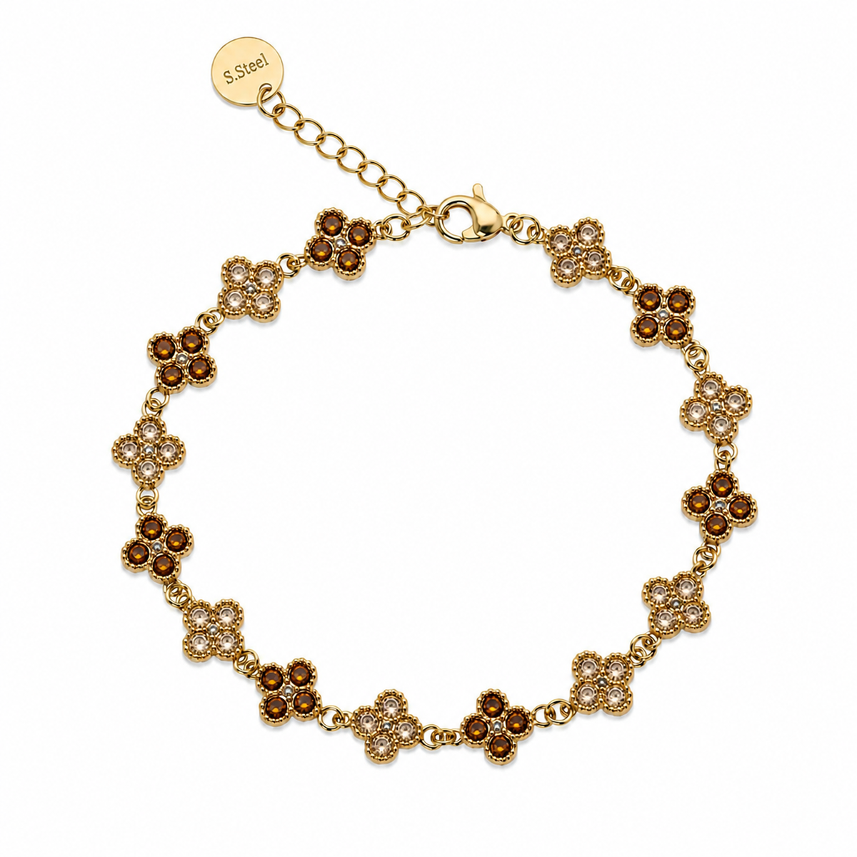 Clover with stones bracelet