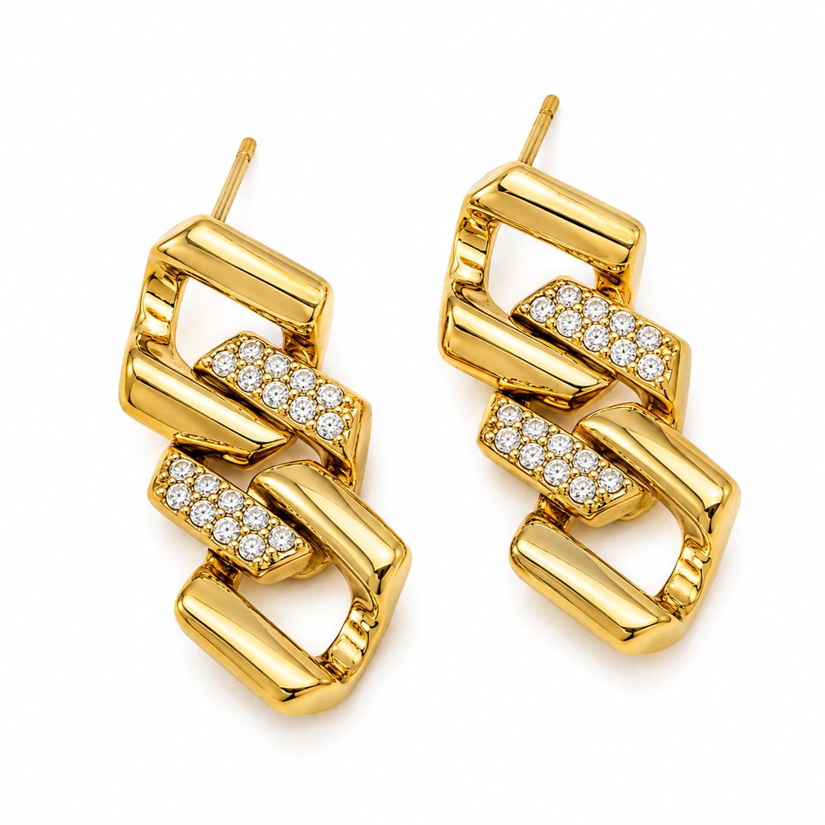 Screw strass oorbellen Goud SOFIZARE