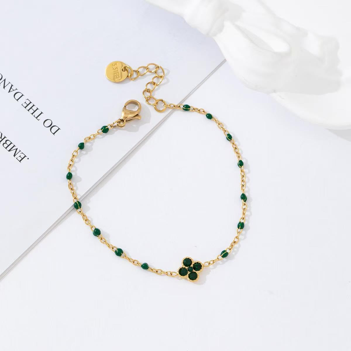 Simpele clover armband Groen SOFIZARE