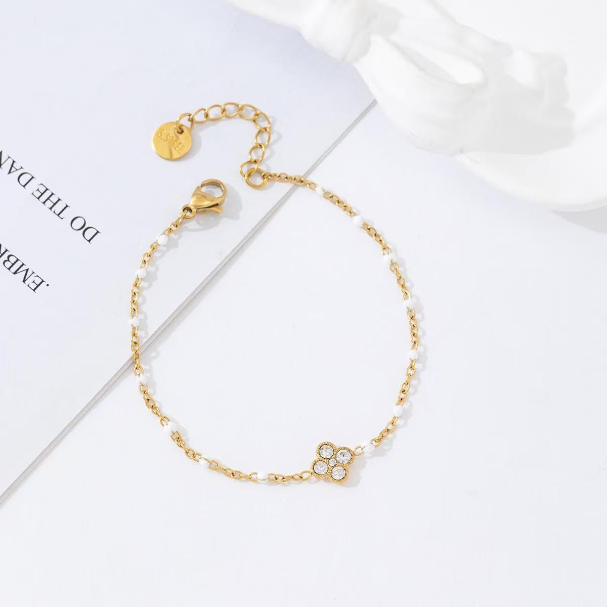 Simpele clover armband Wit SOFIZARE