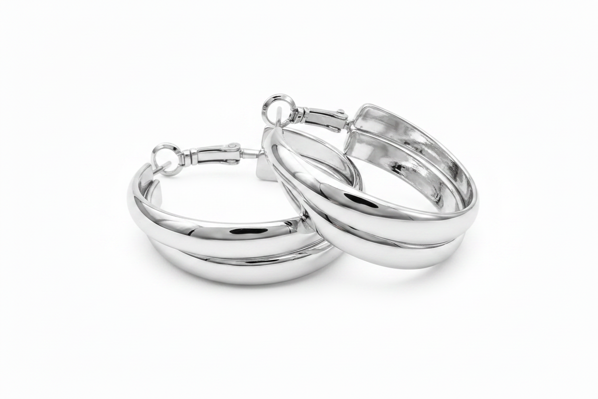 Simpele twist hoops oorbellen Zilver SOFIZARE