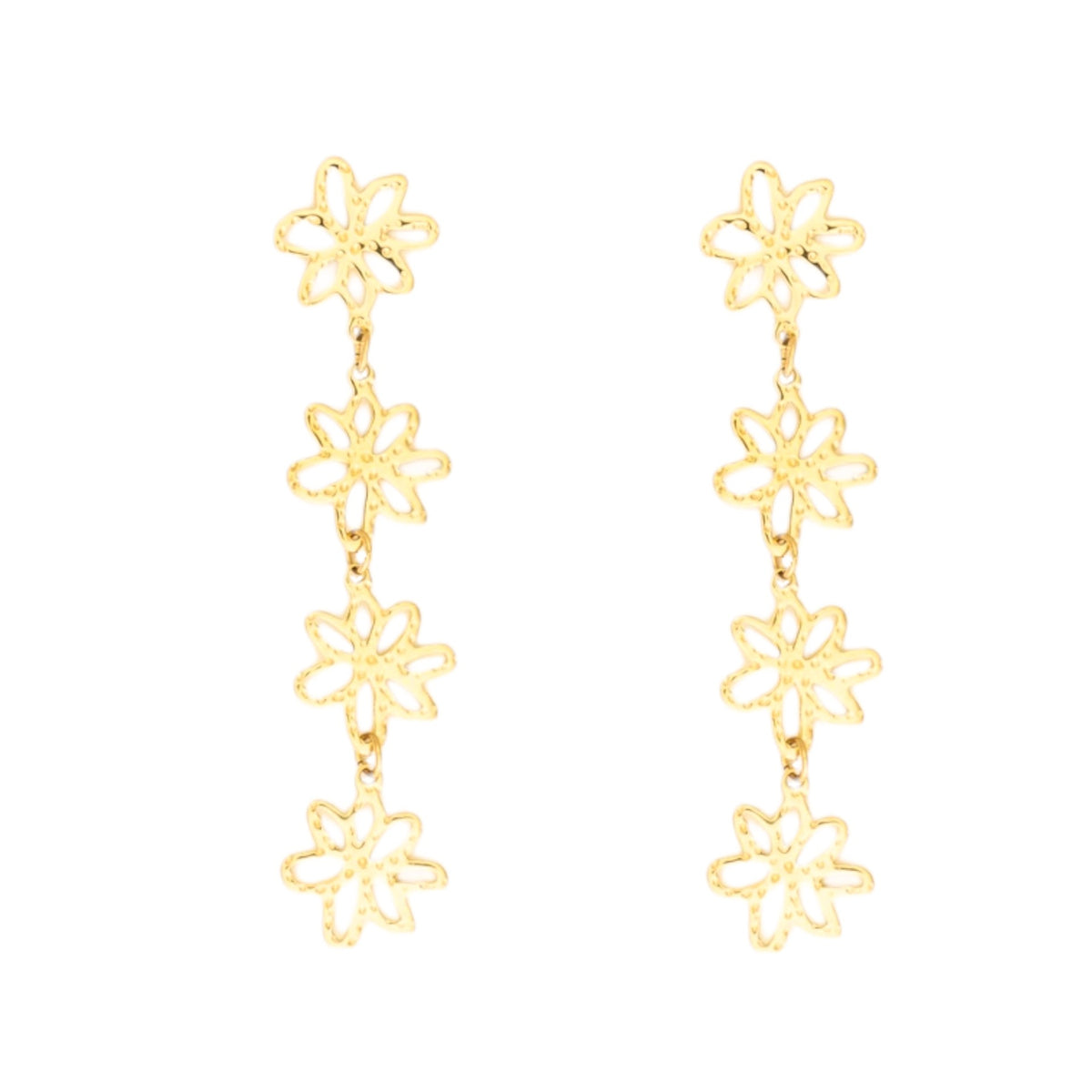 Stainless steel Flowers statement oorbellen Goud SOFIZARE