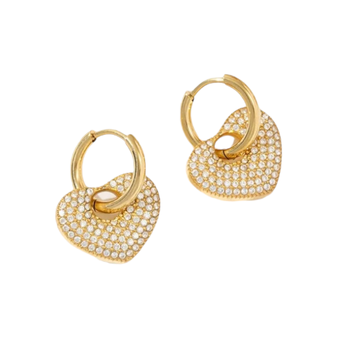 Strassy heart strass oorbellen Goud SOFIZARE