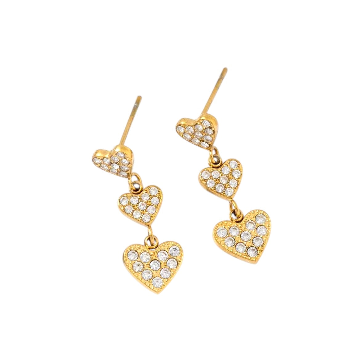 Strassy love strass oorbellen Goud SOFIZARE