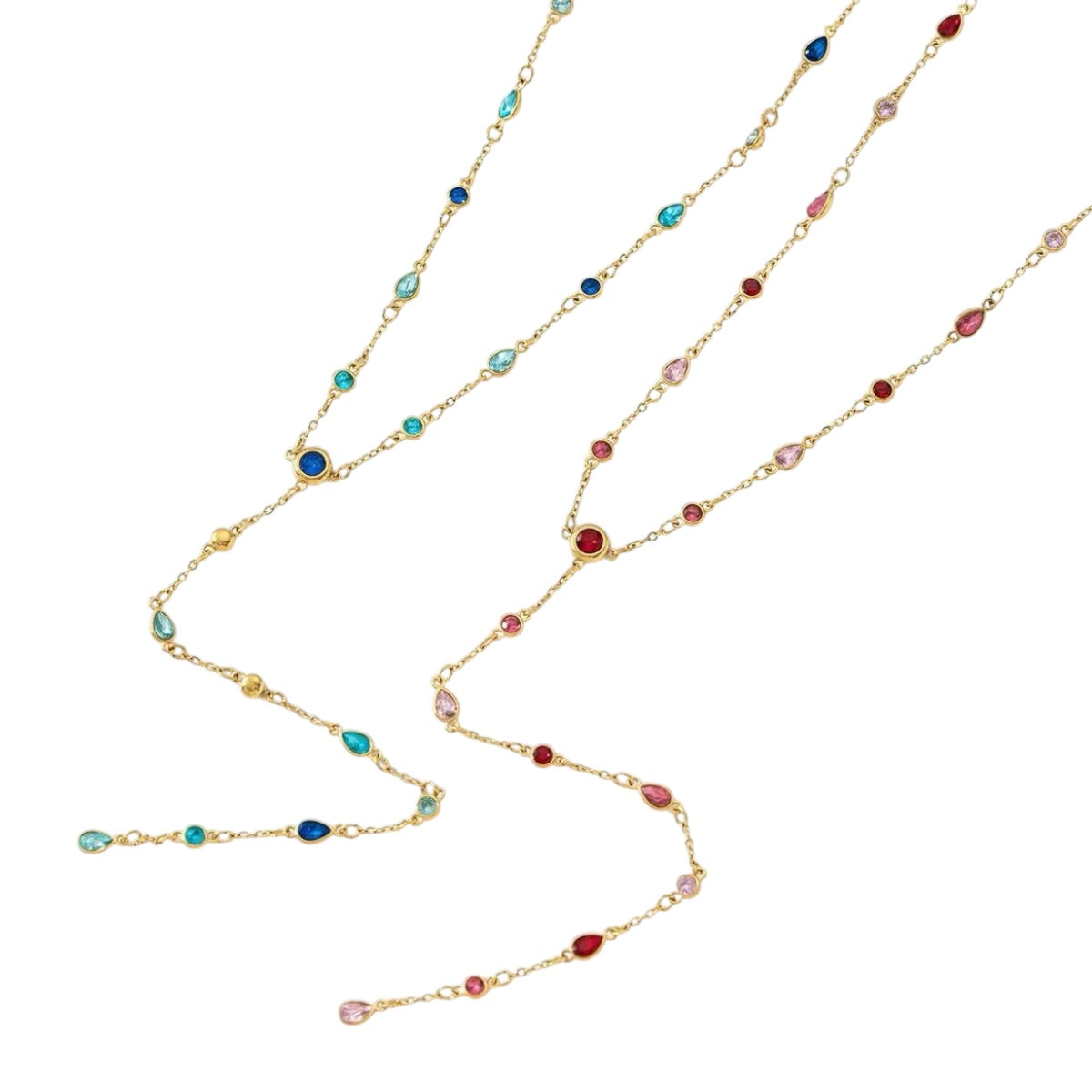 Strassy Y lange ketting Goud SOFIZARE