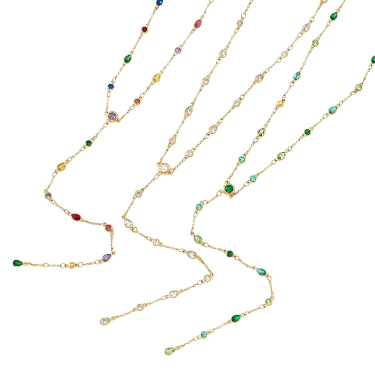 Strassy Y lange ketting Goud SOFIZARE