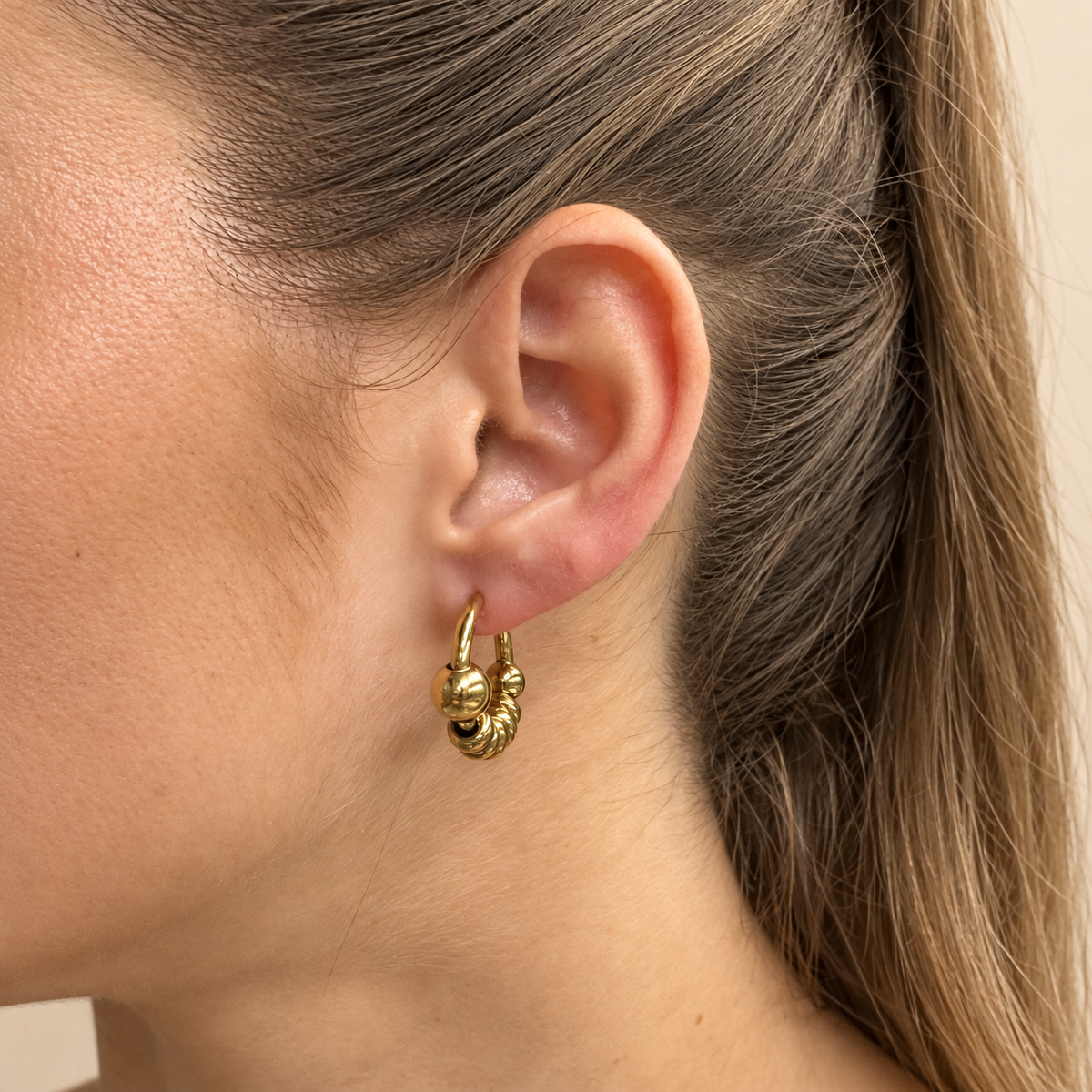 Mini beads hoops oorbellen