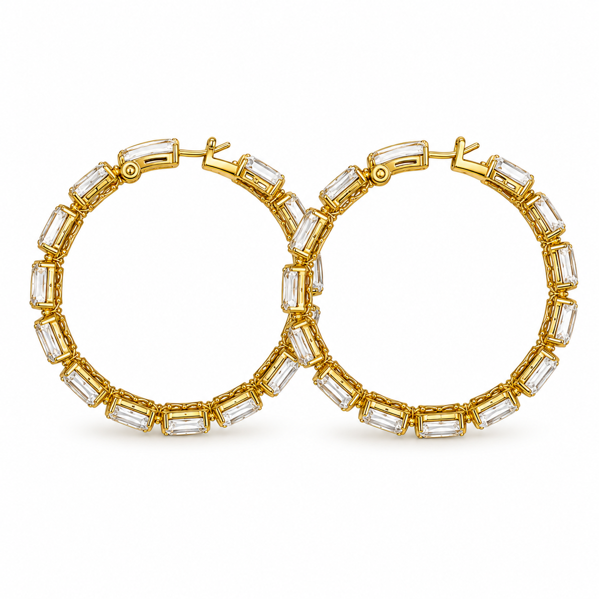 Tennis hoops oorbellen Goud SOFIZARE