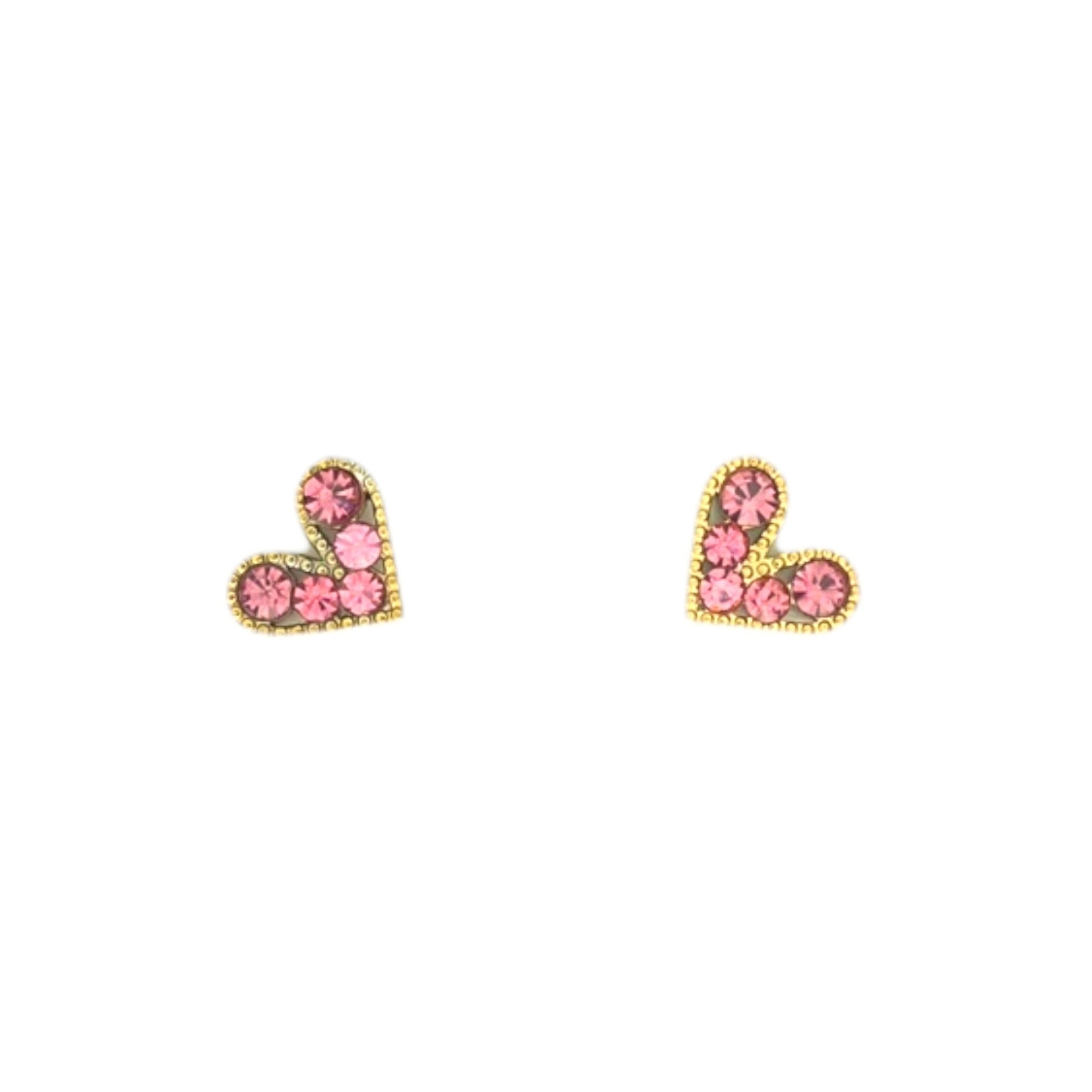 Stainless steel Rhinestone Hearts Earring