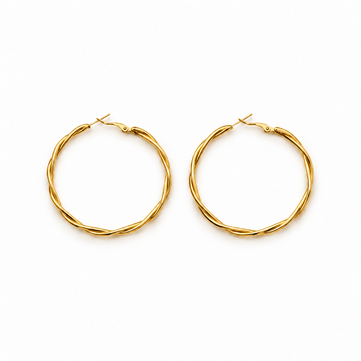 Twist hoops oorbellen Goud SOFIZARE