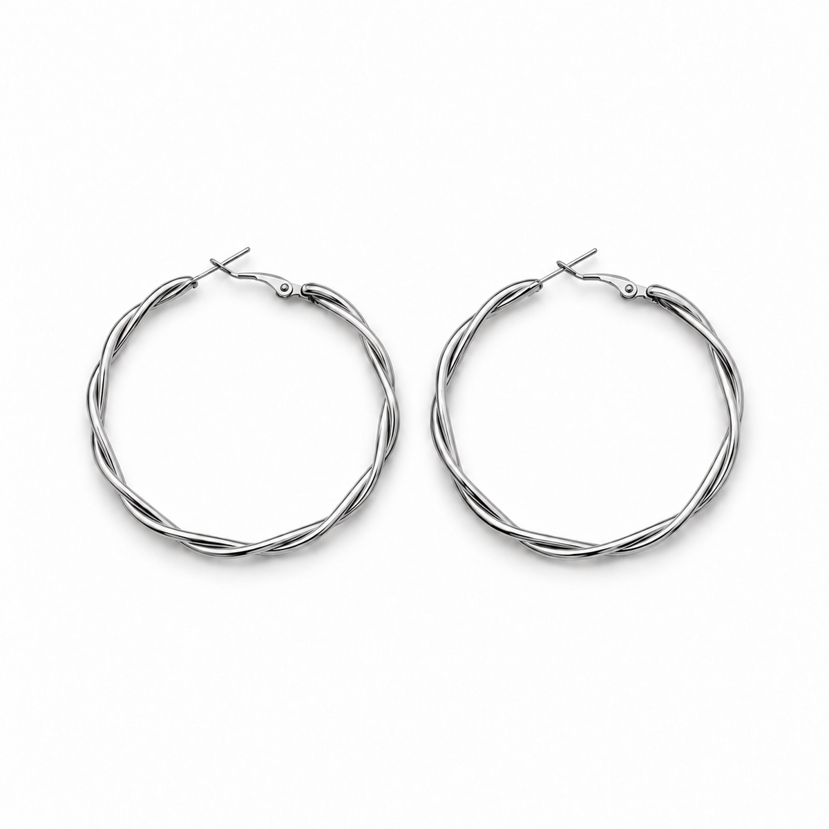 Twist hoops oorbellen Zilver SOFIZARE