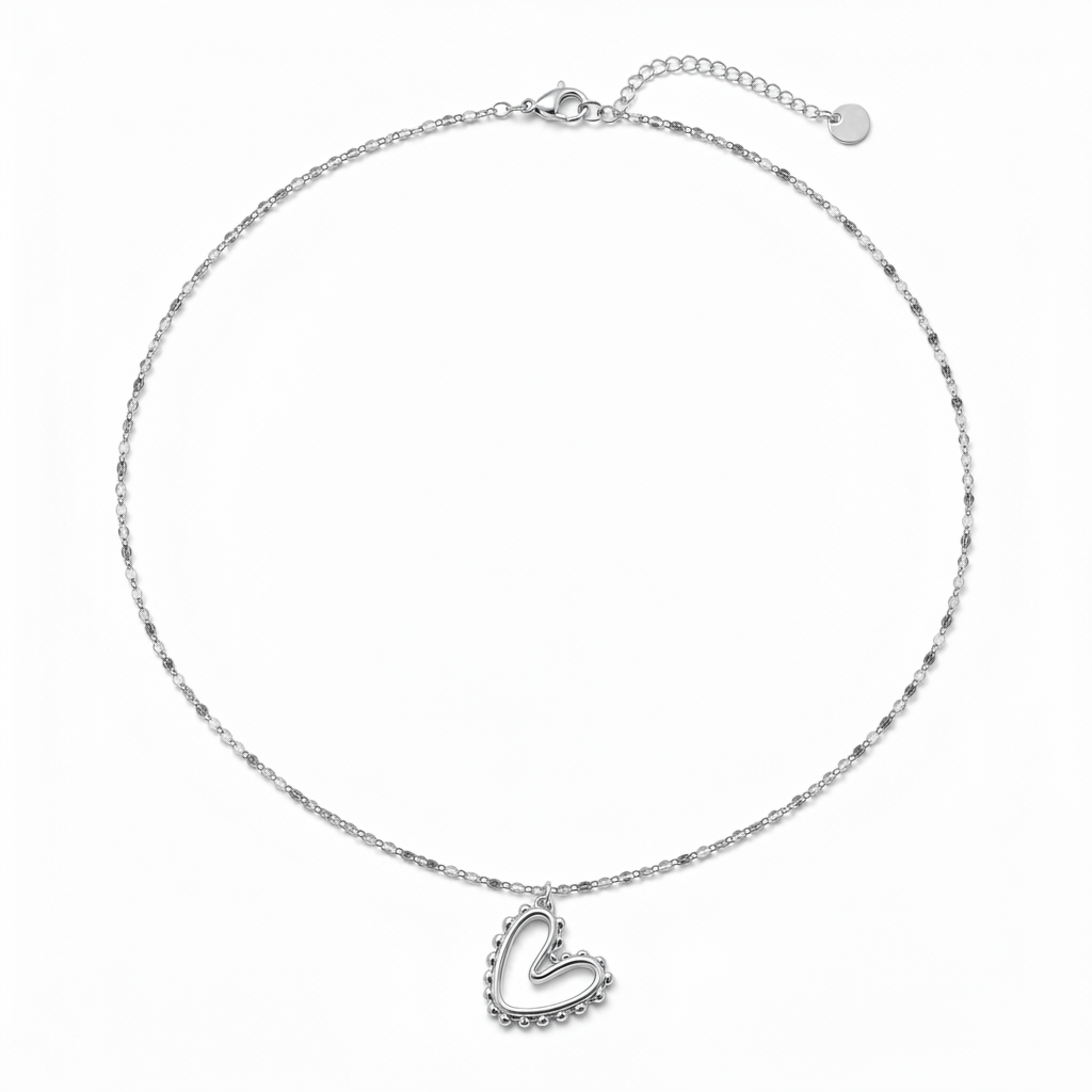 Zilveren hartketting