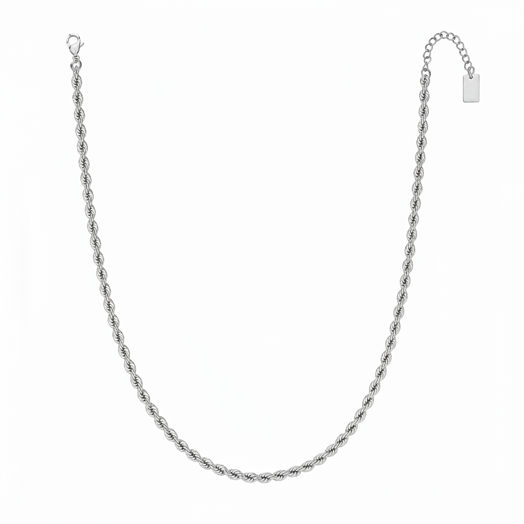 Zilveren rope chain necklace