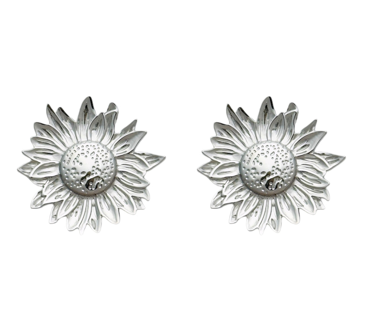 Zonnebloem studs oorbellen Zilver SOFIZARE
